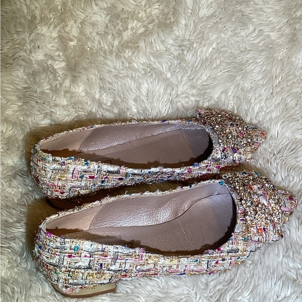 Elia B Anthropologie Tweed womens Ballet Flats shoes size 6 - Picture 4 of 8